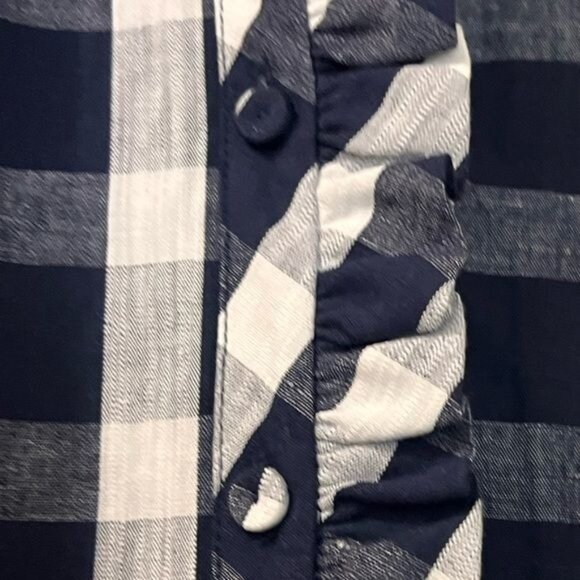 Tuckernuck Dress Tate Linen Blend‎ Navy Check Gingham Mini Sz M - Picture 6 of 11